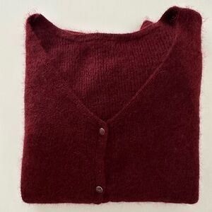 Sezane Barry Cardigan Burgundy XS/34